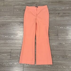 J.Crew Hayden 2T Bright Coral Peach Dress Pants Tailored Flare Preppy‎ Office